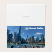 Chicago, Illinois Abstract Skyline Kaart (Buitenkant ongevouwen)