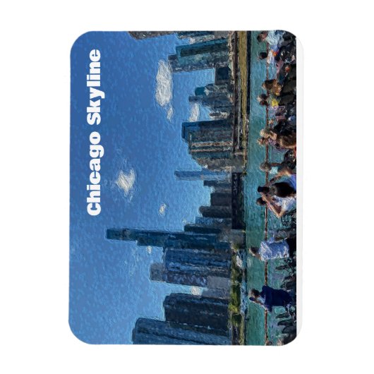 Chicago, Illinois Abstract Skyline Magneet (Verticaal)