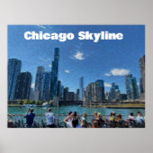 Chicago, Illinois Abstract Skyline Poster (Voorkant)