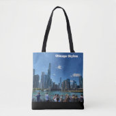 Chicago, Illinois Abstract Skyline Tote Bag (Voorkant)