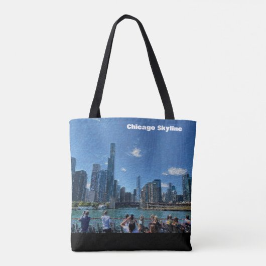 Chicago, Illinois Abstract Skyline Tote Bag (Achterkant)