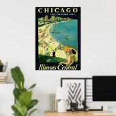 Chicago, Illinois America Vintage Travel Poster (Thuiskantoor)