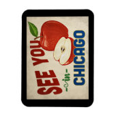 Chicago Illinois Apple - Vintage Travel Magneet (Verticaal)