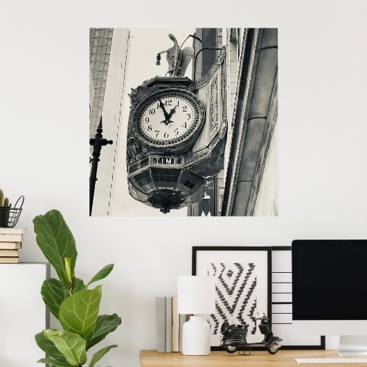 Chicago, Illinois Architect, Clock Poster (Thuiskantoor)