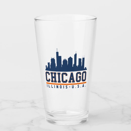 Chicago, Illinois Architectural Skyline Glas (Voorkant)