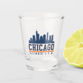 Chicago, Illinois Architectural Skyline Shot Glas (Voorkant)