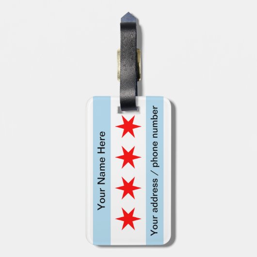 Chicago Illinois  Bagagelabel (Achterkant verticaal)