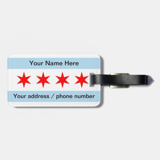 Chicago Illinois  Bagagelabel (Achterkant horizontaal)