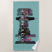 Chicago, Illinois bedekt met graffiti Beach Towel Strandlaken (Voorkant)