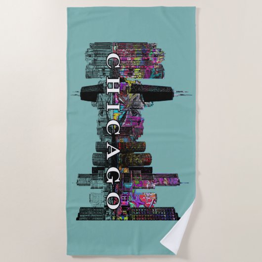 Chicago, Illinois bedekt met graffiti Beach Towel Strandlaken (Voorkant)