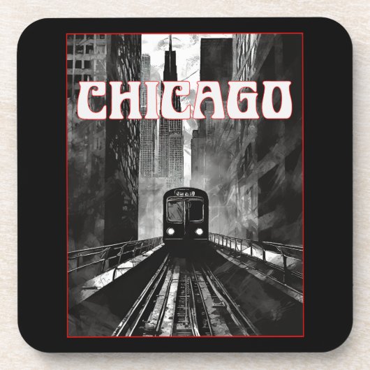 Chicago Illinois Bier Onderzetter (Voorkant)