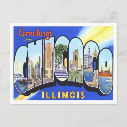 Chicago, Illinois  Big Letters Briefkaart (Voorkant)