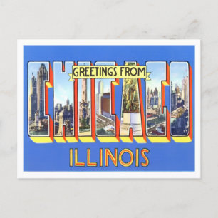 Chicago, Illinois Big Letters Briefkaart