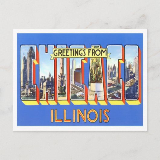 Chicago, Illinois  Big Letters Briefkaart (Voorkant)