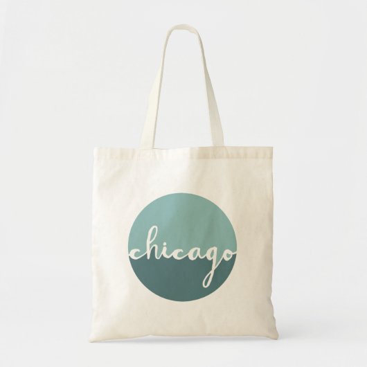 Chicago, Illinois | Blauwe ombre Cirkel Tote Bag (Voorkant)