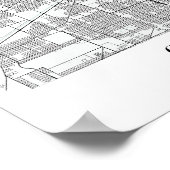 Chicago Illinois Blue Water Street Map Poster (Hoek)