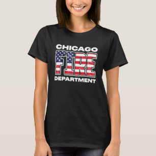 Chicago Illinois brandweer Amerikaanse vlag brand T-shirt