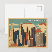 Chicago, Illinois Briefkaart (Voorkant / Achterkant)