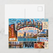 Chicago Illinois Briefkaart (Voorkant / Achterkant)