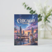 Chicago Illinois Briefkaart (Staand voorkant)