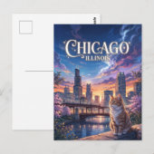 Chicago Illinois Briefkaart (Voorkant / Achterkant)