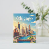 Chicago Illinois Briefkaart (Staand voorkant)