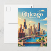 Chicago Illinois Briefkaart (Voorkant / Achterkant)