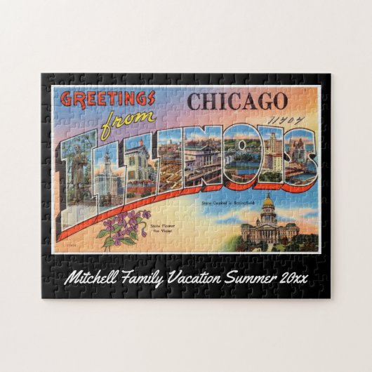  Chicago Illinois Briefkaart Familie Souvenir Legpuzzel (Horizontaal)