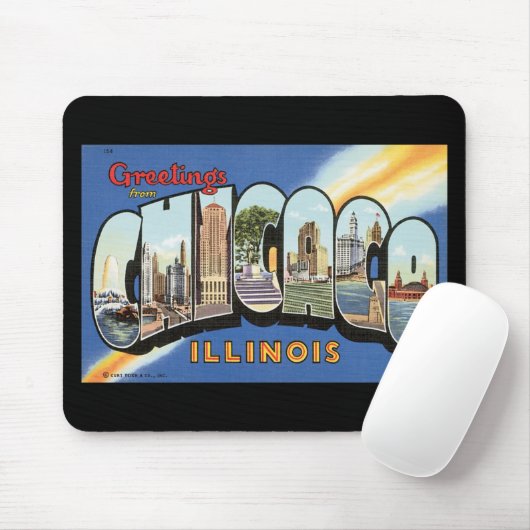 Chicago Illinois  Briefkaart Muismat (Met muis)