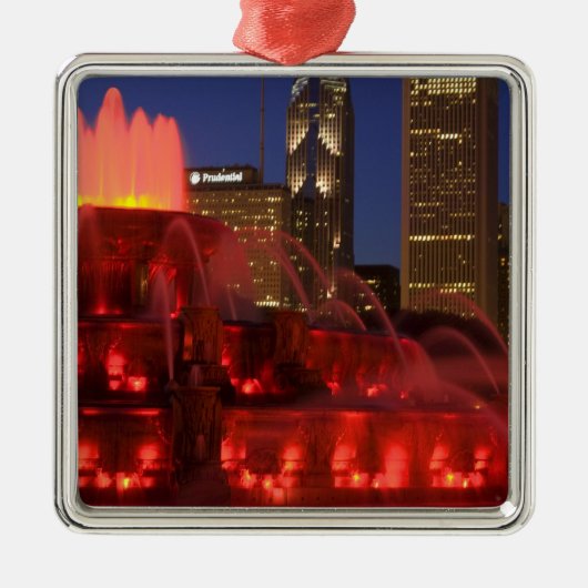 Chicago, Illinois, Buckingham Fountain Metalen Ornament (Voorkant)