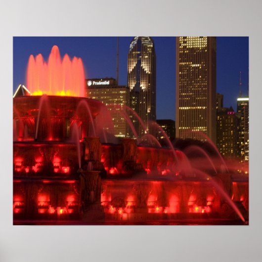 Chicago, Illinois, Buckingham Fountain Poster (Voorkant)