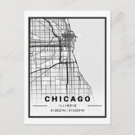 Chicago Illinois Carolina USA Travel City Map Briefkaart