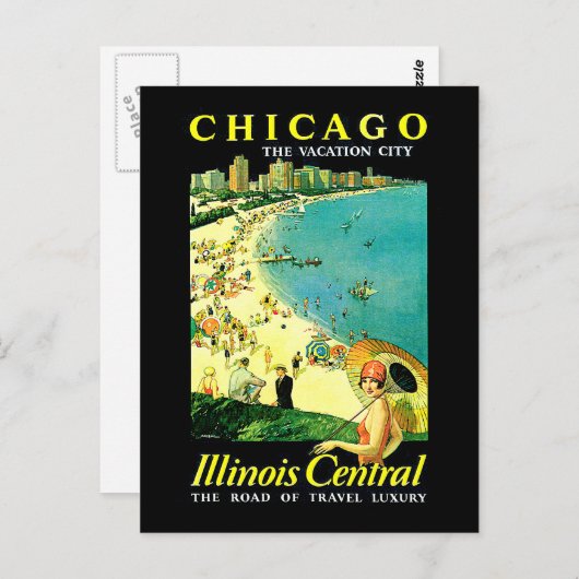 Chicago Illinois Central Briefkaart (Voorkant / Achterkant)
