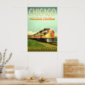 CHICAGO Illinois Central Railroad PANAMA Beperkt Poster (Keuken)