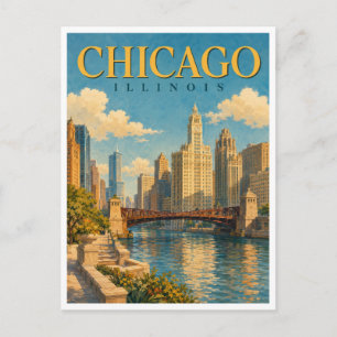 Chicago Illinois Chicago River GeoSaga Briefkaart