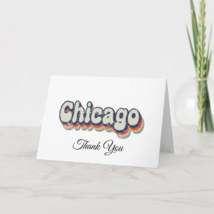 Chicago Illinois Chrome City Klassieke Kunst Bedankkaart