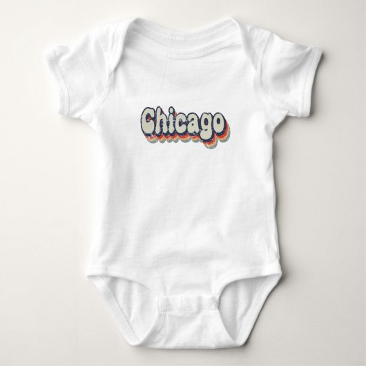 Chicago Illinois Chrome City Klassieke Kunst Romper (Voorkant)