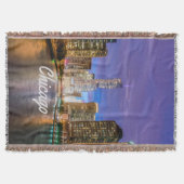 Chicago Illinois City bij nacht Deken (Voorkant)