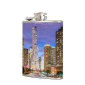 Chicago Illinois City bij nacht Heupfles (Links)