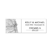 Chicago, Illinois City Map | Aangepast adres Zelfinktende Stempel (Design)