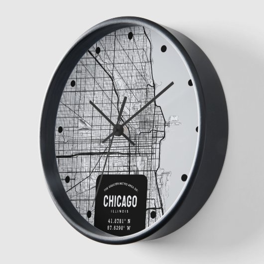 Chicago, Illinois City Map Clock (Hoek)