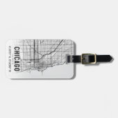 Chicago, Illinois City Map Topography Bagagelabel (Voorkant horizontaal)