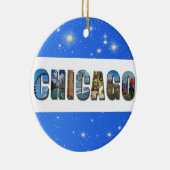 Chicago Illinois City Reisfoto's Kerstmis Keramisch Ornament (Rechts)