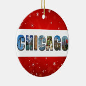 Chicago Illinois City Reisfoto's Kerstmis Keramisch Ornament (Rechts)