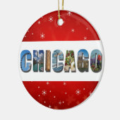 Chicago Illinois City Reisfoto's Kerstmis Keramisch Ornament (Links)