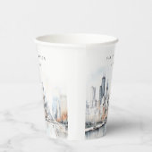 Chicago, Illinois City Scape Waterverf bruiloft Papieren Bekers (Rechts)