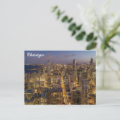 Chicago Illinois City Skyline bij nacht Briefkaart (Staand voorkant)