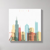 Chicago, Illinois | City Skyline Canvas Afdruk (Voorkant)