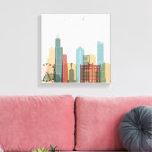 Chicago, Illinois | City Skyline Canvas Afdruk (Insitu (Woonkamer))