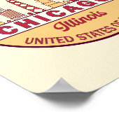 Chicago Illinois City Skyline Emblem Poster (Hoek)